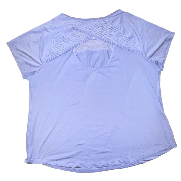 LANE BRYANT LIVI ACTIVE Wicking Mesh Inset Active Tee  - 18/20 Pale Iris - Picture 11 of 12